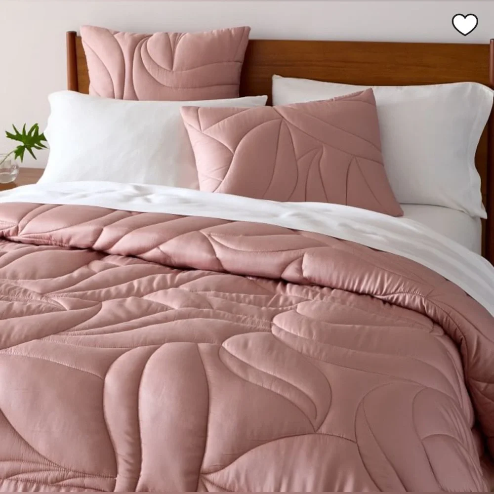 West Elm Silky Tencel Petal Stitch Euro Shams Set of 2 BNIP